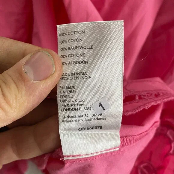 Free People Maisie Cutwork Top Peasant Boho Hippie XL Pink OB1666078 Embroidered - Picture 5 of 5